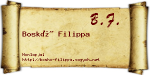Boskó Filippa névjegykártya